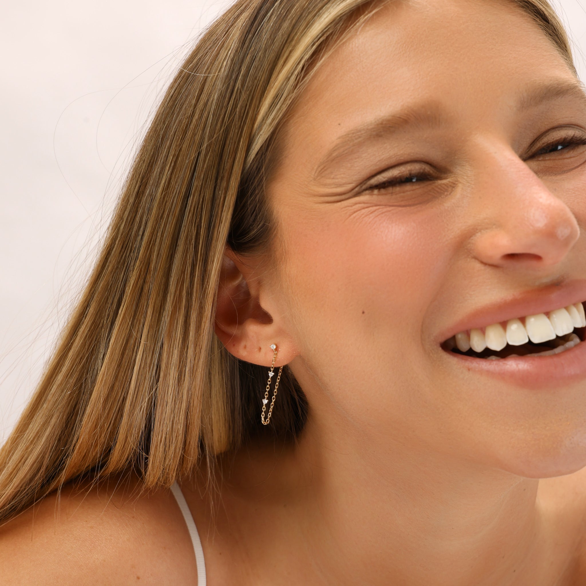 עגילי קסקדה ציפוי זהב