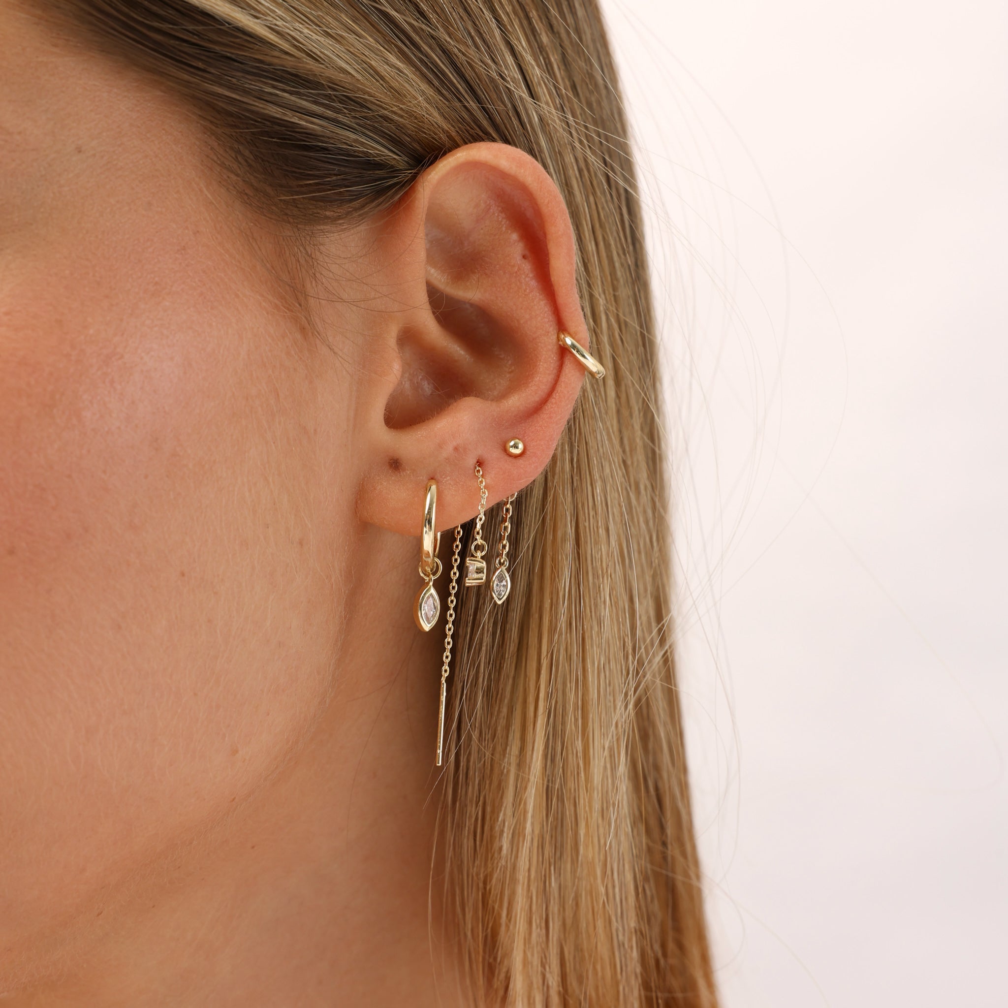 סט עגילי לריס ציפוי זהב