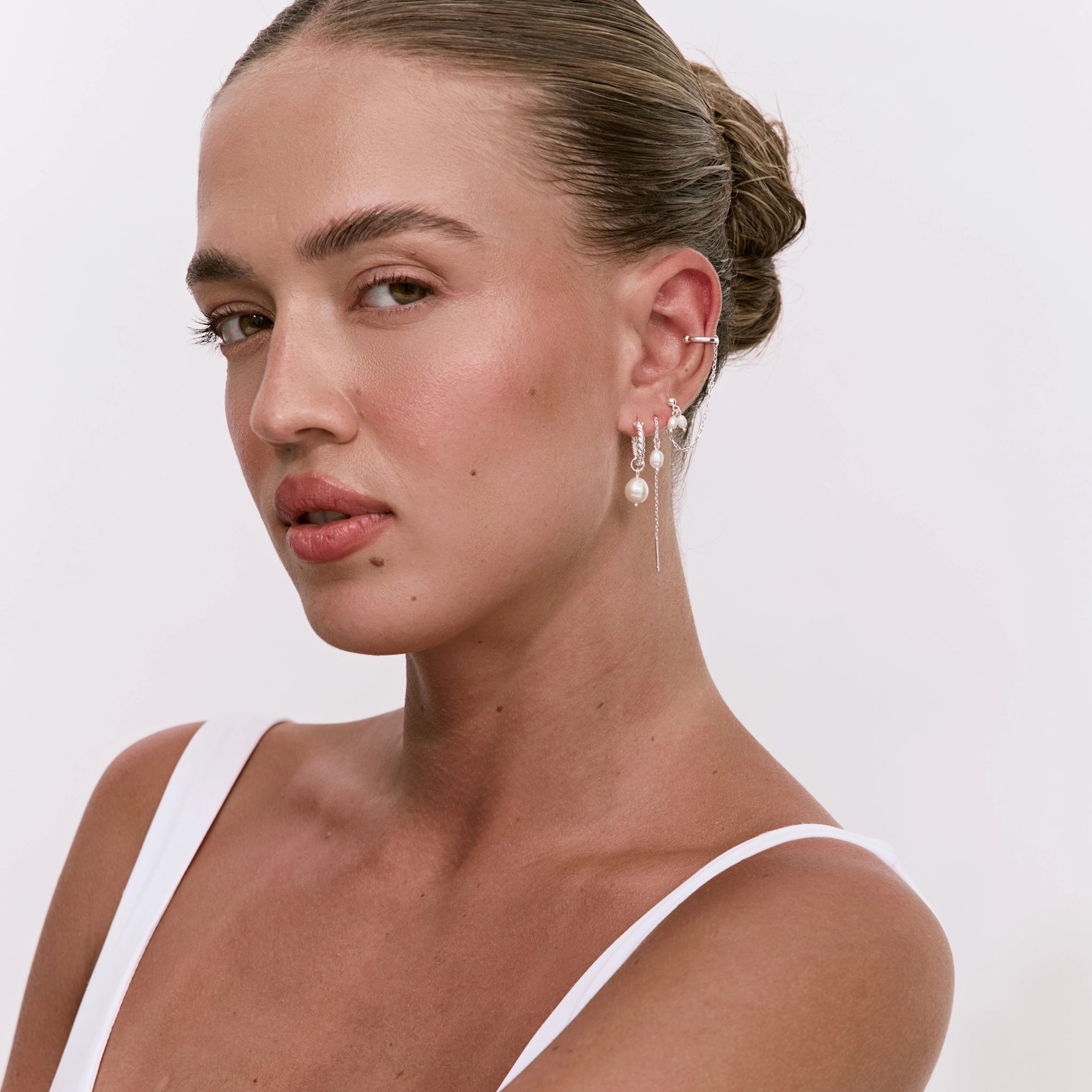 סט עגילי ג'ינה כסף 925