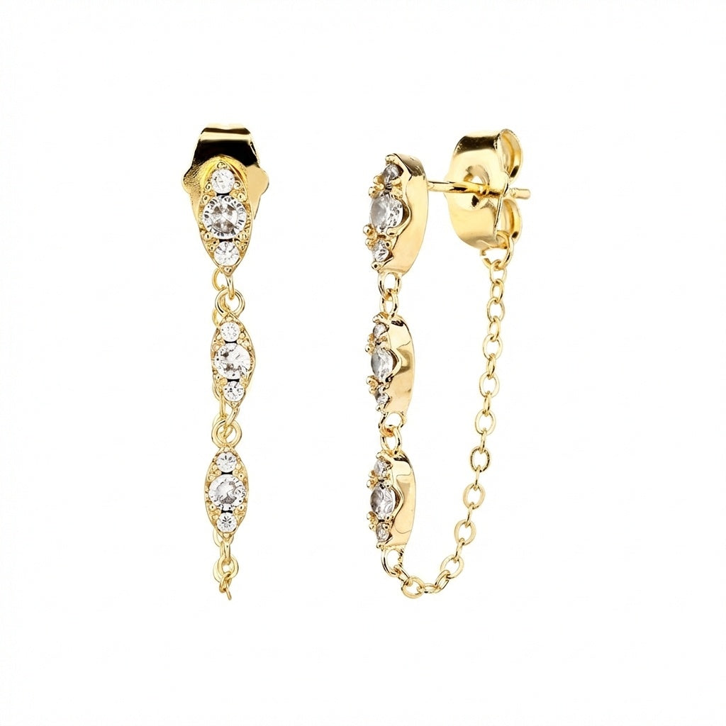 עגילי טליה ציפוי זהב