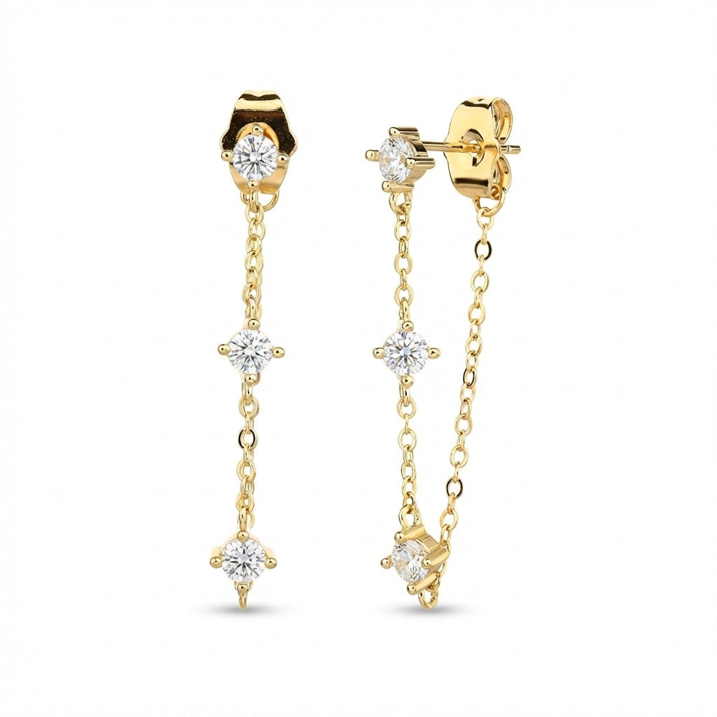 עגילי ליאורה ציפוי זהב