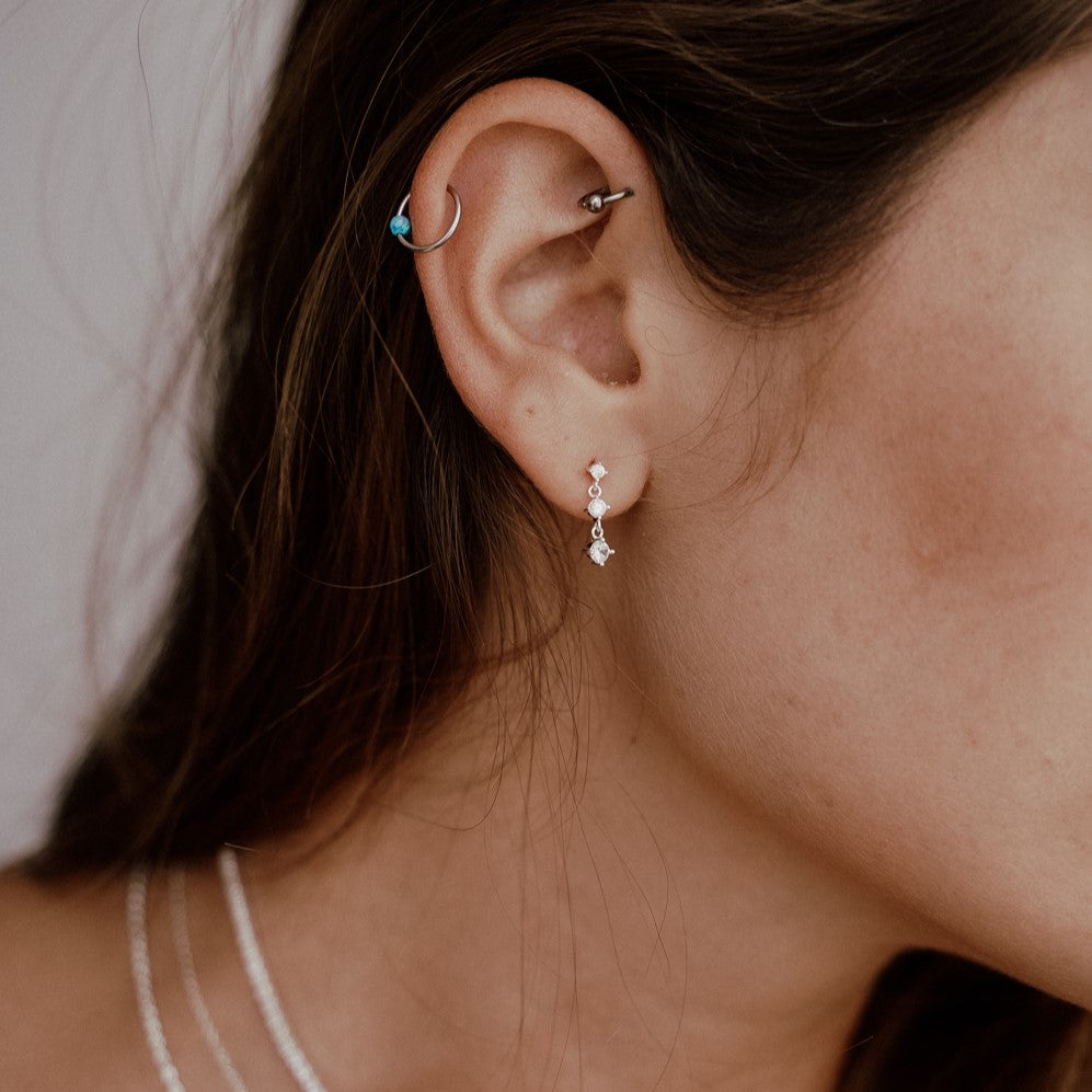 עגילים צמודים תובל כסף 925