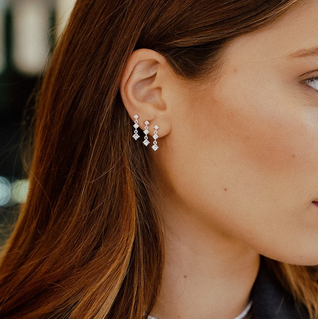 עגילים צמודים תובל כסף 925