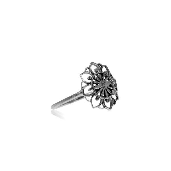 טבעת פרח מוארך כסף925 - [collection_title] - tzufa-jewelry-2